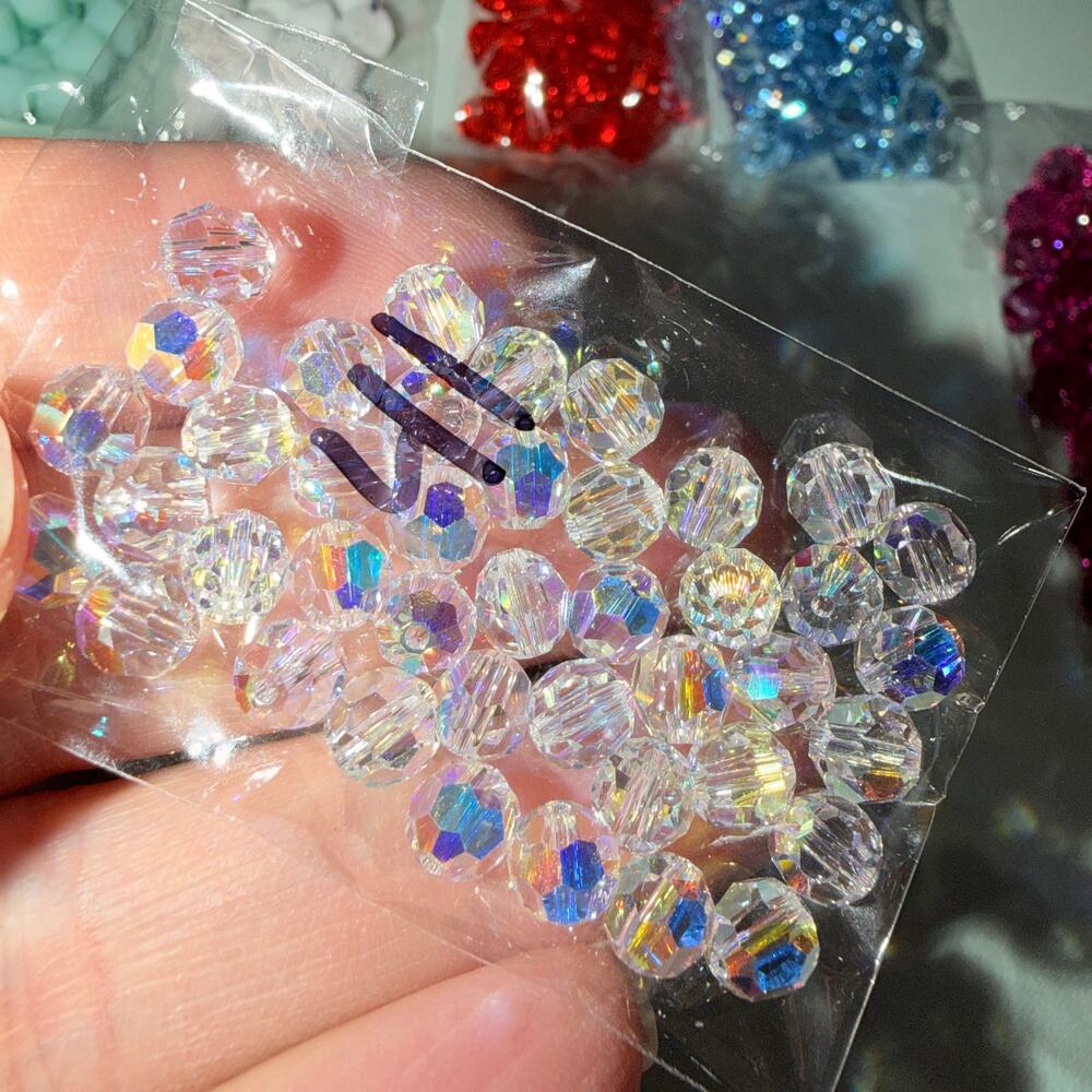 540 pcs, Genuine Swarovski Crystal Jewelry Beads, 6mm 8mm Bicone, Round - Picture 4 of 6
